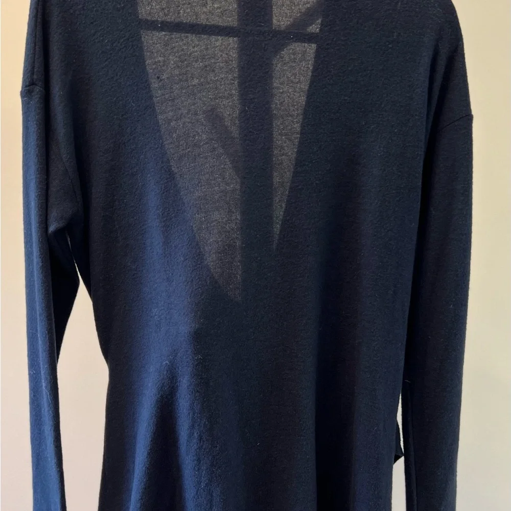 NWOT J.Crew Navy Blue Reversible V-back long-sleeve tunic - Picture 6 of 12